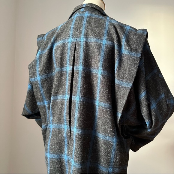Vintage Diesel Plaid Jacket 80s – Blue & Gray, Double Breasted, Unisex - Picture 13 of 17